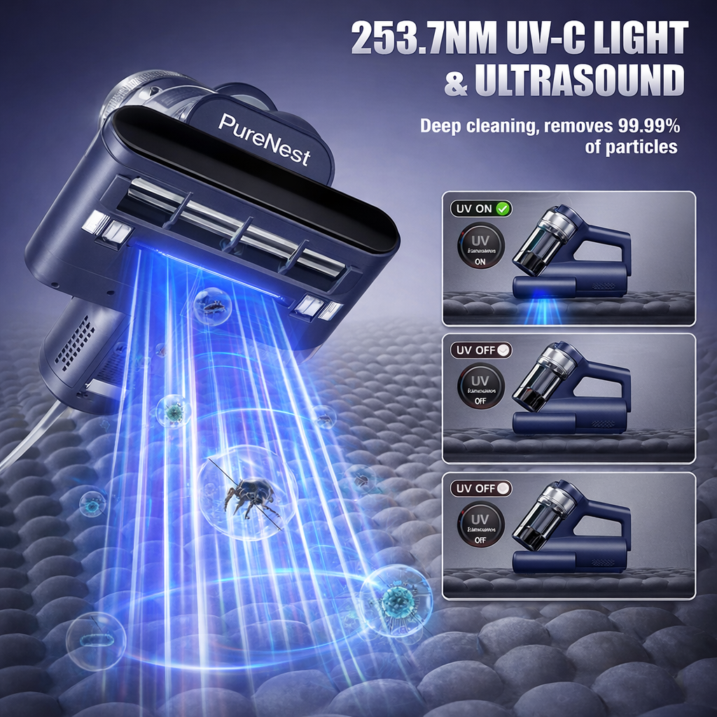 PureNest™ Mattress Vacuum Cleaner for Dust Mites Removal